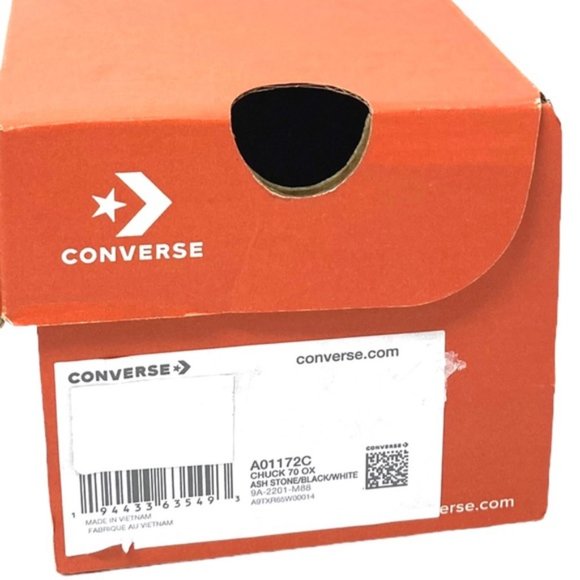Converse Chuck 70 Sneakers Low Top For Men Black Ash Stone Shoes Canvas A01172C - Picture 10 of 10